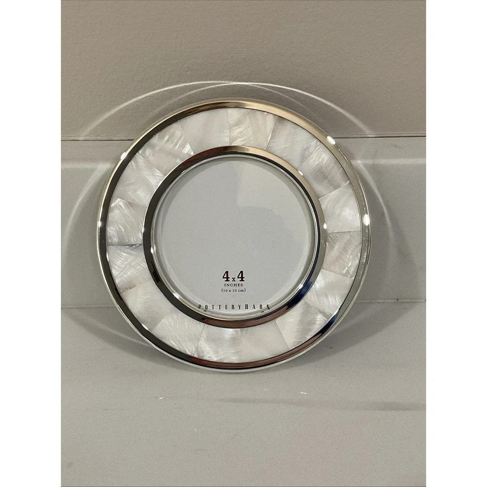 NIB Pottery Barn Mother of Pearl Frame Round 4